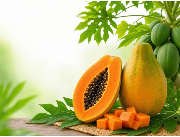 Fresh ripe papaya sourced from India by Vrinda Agro